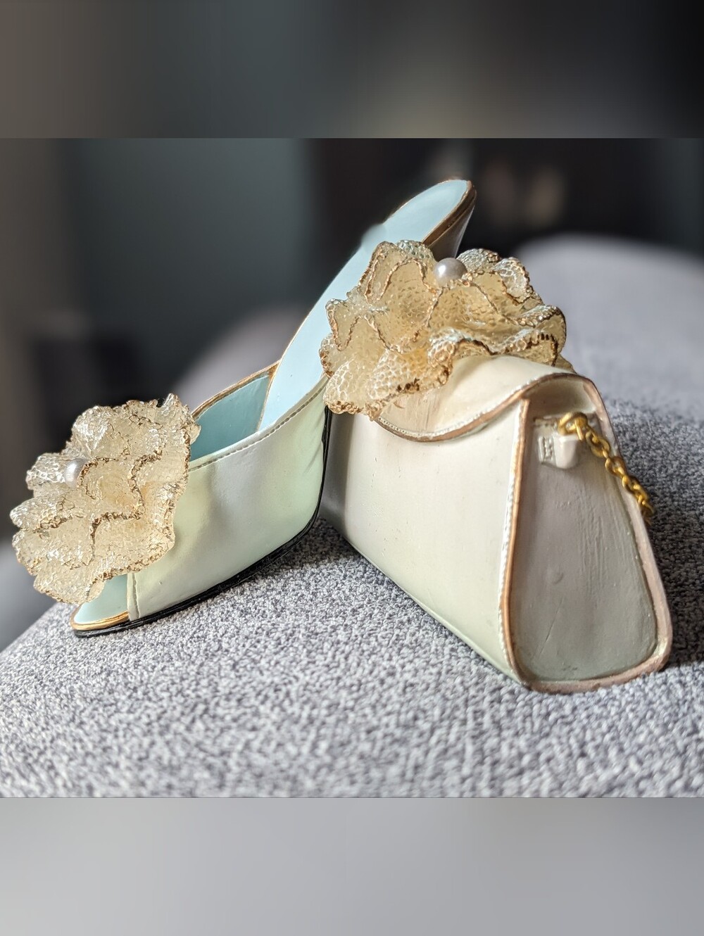 Nostalgia Figurines Miniature Purse And Shoe Set